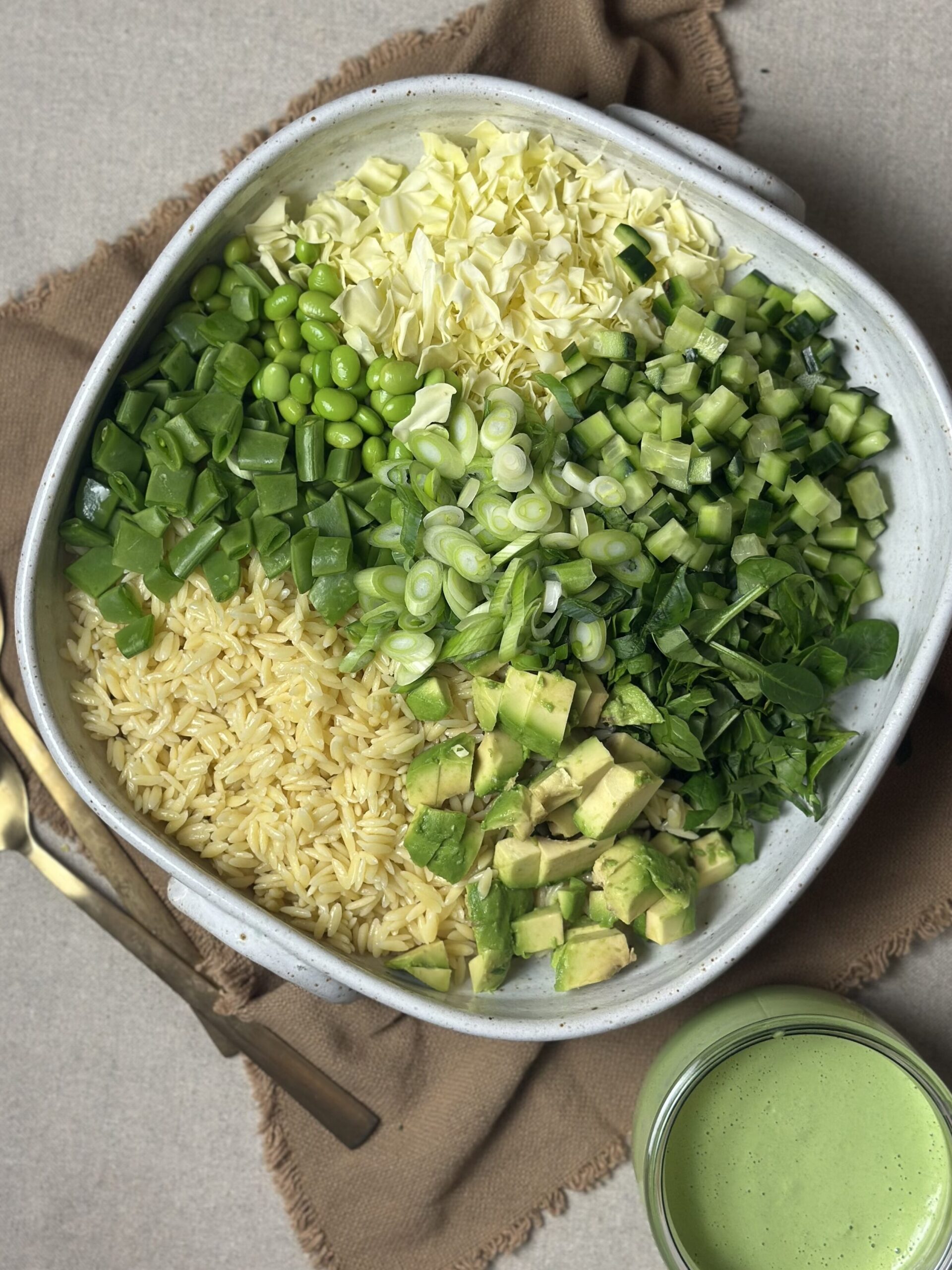 Green goddess orzo salat